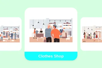 Clothes Shop Illustration Pack