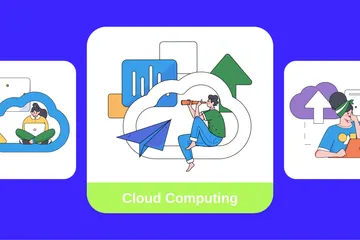 Cloud computing Pack d'Illustrations