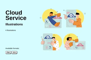 Cloud-Dienst Illustrationspack