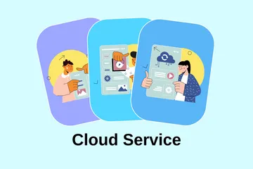 Cloud-Dienst Illustrationspack