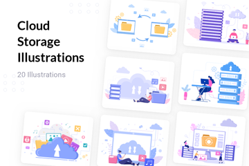 Cloud Storage Illustration Pack