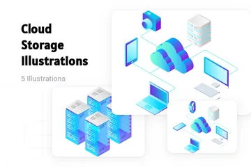 Cloud Storage Illustration Pack