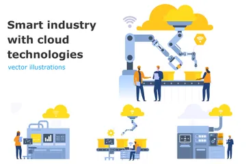 클라우드 기술 일러스트레이션 팩