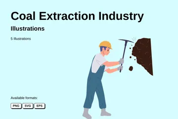 Coal Extraction Industry Illustration Pack