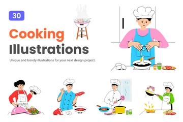 Cocinando Paquete de Ilustraciones