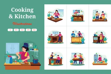 Cocina y cocina Paquete de Ilustraciones