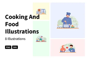 Cocina y comida Paquete de Ilustraciones