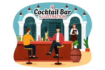 Cocktailbar Illustrationspack