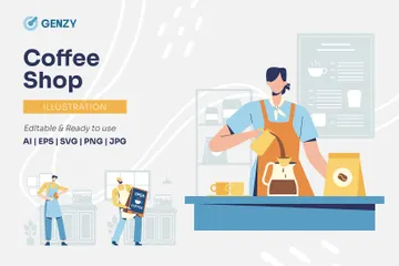 Coffee Shop Illustration Pack