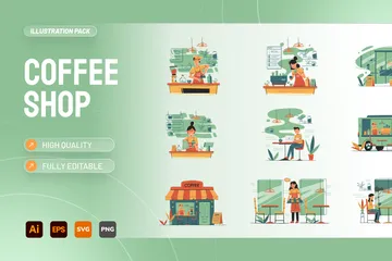 Coffee Shop Illustration Pack