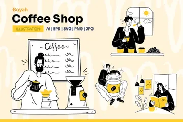 Coffee Shop Illustration Pack