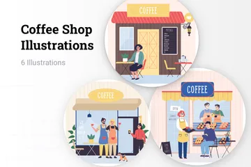 Coffee Shop Illustration Pack