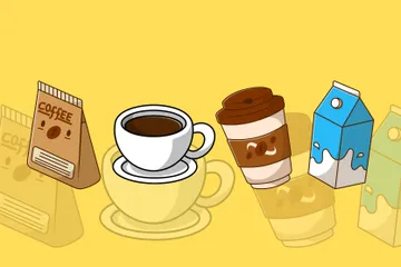 Coffee With Milk Illustration Pack