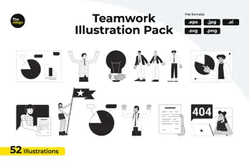 Équipe de collaboration mondiale Illustration Pack