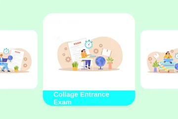 Collage Entrance Exam Illustration Pack