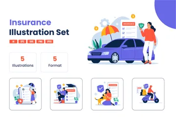 Collection Of Insurance Illustration Pack