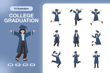 College Graduation Illustration Pack