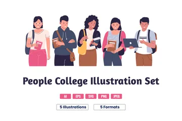 College-Leute Illustrationspack