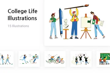 College Life Illustration Pack