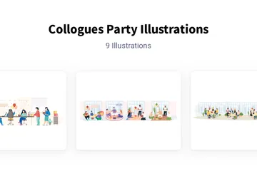 Collogues Party Illustration Pack