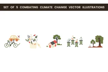 Combate às alterações climáticas Pacote de Ilustrações