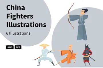 Combattants chinois Pack d'Illustrations