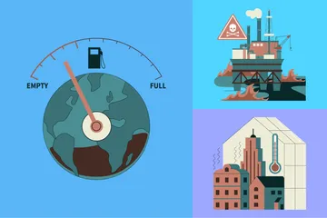 Combustible fósil Paquete de Ilustraciones