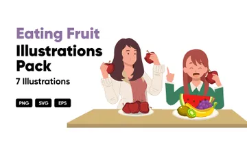 Comer frutas Pacote de Ilustrações