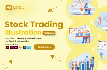 El comercio de acciones Illustration Pack