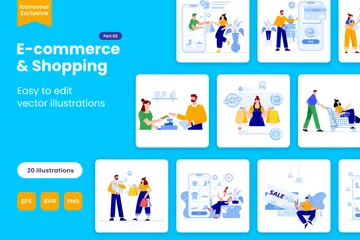 Comercio electrónico y compras Paquete de Ilustraciones