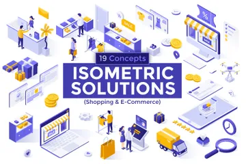 Comercio electrónico y compras Paquete de Ilustraciones