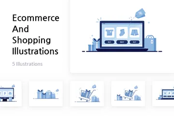 Comercio electrónico y compras Paquete de Ilustraciones