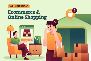 Comércio eletrônico e compras online Pacote de Ilustrações