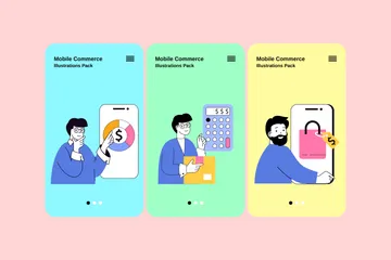 Comercio movil Paquete de Ilustraciones