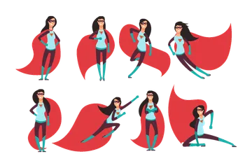 Comic Superwoman Illustration Pack