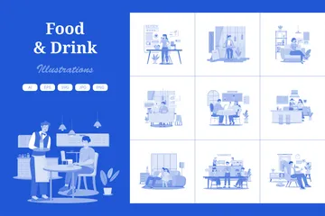 Comida e bebida Pacote de Ilustrações