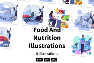 Comida e nutrição Pacote de Ilustrações