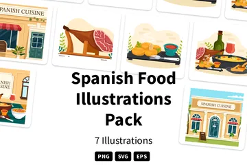 Comida española Paquete de Ilustraciones