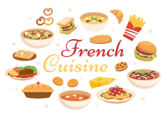Comida francés Paquete de Ilustraciones
