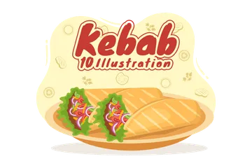 Comida Kebab Pacote de Ilustrações