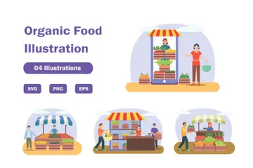 Alimentos orgánicos Paquete de Ilustraciones