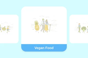 Comida vegana Paquete de Ilustraciones