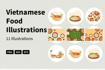 Comida vietnamita Paquete de Ilustraciones