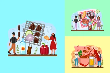Alimentos y bebidas Paquete de Ilustraciones