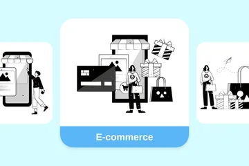 Commerce électronique Pack d'Illustrations