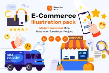 Commerce électronique Pack d'Illustrations