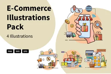 Commerce électronique Pack d'Illustrations