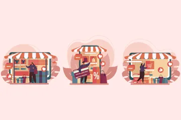 Commerce électronique Pack d'Illustrations