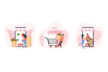 Commerce électronique Pack d'Illustrations