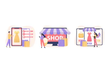 Commerce électronique Pack d'Illustrations